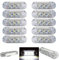 Formplas 10 Stück LED Leuchten, 3 SMD LED, Positionsleuchten LED, LED Begrenzungsleuchte 12-24V für LKW, Anhänger, Bus, E-Prüfzeichen, Größe: L 65mm, H 20mm, D 10mm, Aus Gummi und Kunststoff