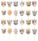 Amosfun Cat Cake Card Insert 24 Pezzi - Decorazioni Per Torte a Tema Gatto Per Compleanni E Feste a Tema Bastoncini Decorativi Riutilizzabili in Carta Colorata