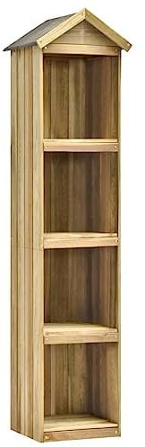 vidaXL Caseta Herramientas Jardín Madera Pino Impregnada 36x36x163cm Cobertizo Organizadador Eficiente Almacenamiento Resistente a la Putrefacción