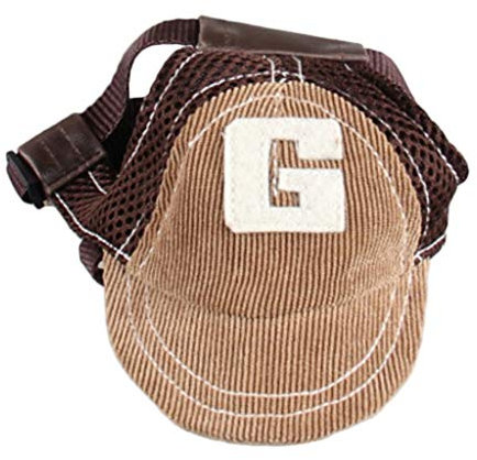 Fenteer Hundecap Hundehut Baseballmütze Baseball Cap Hut Mütze mit Ohrlöchern für Hunde - Kaffee, M