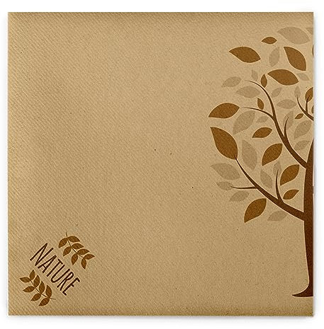 Sovie HORECA Linclass® Airlaid Serviette Green Nature Baum Nachhaltigkeit Natur - 40 x 40 cm - 50 Stück (Braun)