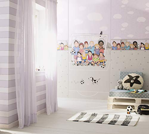 marburg Tapete Weiß Rosa Streifen Für Kinder Junge/Mädchen Tapete Kinderzimmer Made in Germany 10,05m x 0,53m