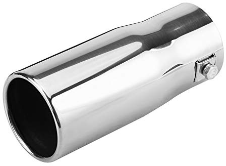 Auspuffblende Rund - Auspuffrohr iversal Auspuff Endrohre Auto Modifikation Edelstahl Endschalldämpferrohr Auto Endrohr Endschalldämpfer sende (Flach)