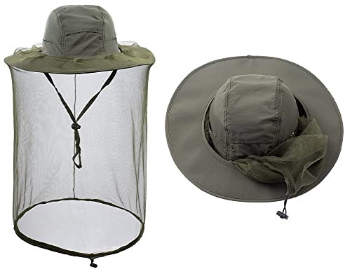 ZffXH 1/2 Pcs Moskitonetz Hüte mit Netz, Gesichtsnetz, Sarifi, Wandern, Sonnenschutzkappe, Imker