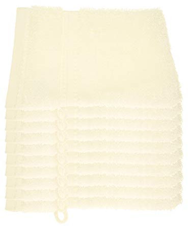 Julie Julsen® Bio Waschhandschuh-Set, 10 Waschhandschuhe in 32 Farben erhältlich weich und saugstark Naturweiss 15x21 cm