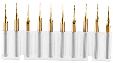 cnc 10pcs Fraise au Carbure de Tungstène Fin Moulin Titane Manteau Fraise Gravure Bits Bavures Rotatives Ensemble 3.175mmx0.6mm Rempl ement cessoire fraise cnc 0.8 fraise cnc 3018 pro+fraise cnc 3018