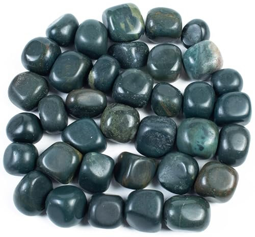 Crocon Bloodstone Tumble Stones Stones Set Pocket Crystal Healing Gemstones Tumble Collection Palm Stone Good Luck Charm Gift Craft Home Decor Size: 20-25 mm | 1 LB