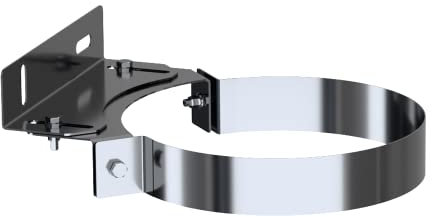 Kratki Verstellbare Wandhalterung 130/200 für Gaskamininstallationen, Klemmband aus Edelstahl Wandstärke 0,4-0,5 mm, Abgas- und Schornsteinelement für Temperaturen bis zu 450 °C