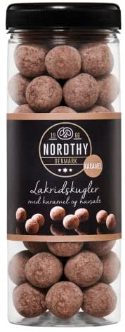 Nordthy Schokoladen Lakritz Kugeln mit Salzkaramel 300g