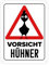 Vorsicht Hühner Metallschild in 15x20 cm mit Huhn Silhouette witziges Blechschild für Hühnerhalter lustige Warnung vor den Hühnern