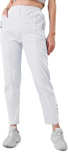 femiss Trousers for Women UK Casual Full Length Elasticated High Waist Relax Fit Ladies Everyday Soft Stretchy Lightweight Pants