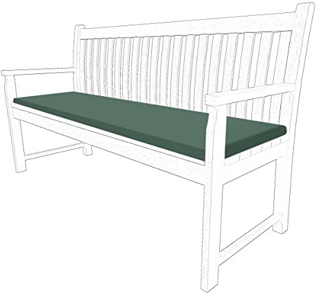 iSTYLE MODE BETTER HOME CHOICE 2 3 & 4 Seater Outdoor Garden Bench Cushion Water Resistant Patio Furniture Rectangle Bench Cushion Comfortable Seat Pad Soft Non-Slip Furniture Pad (Green, 3 Seaters)