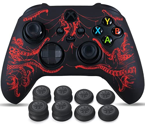 YoRHa Silikonhülle für Xbox Series X/S Controller x 1 (Cthulhu Red) mit exklusiven Daumengriffen x 8