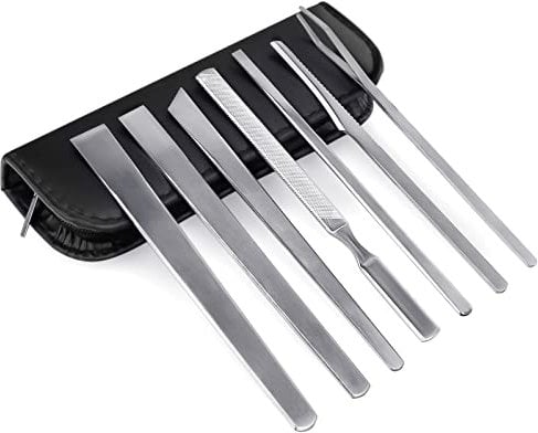 Ajiivao Pedicure Knife Set-7pack, Ingrown Toenail Knife Tools with Portable PU Storage Bag, Superior Steel Nail Knives Cuticle Remover, Professional Foot Repair Kit for Dead skin and Calluses