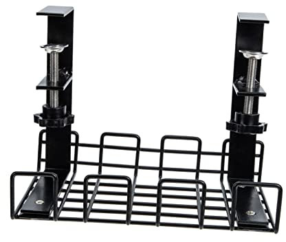 Kabelbehälter Metall Kabelorganisator Steckdose Büro Unter Schwarz Streifen Halter Brett Kabelkorb Schreibtischgestell Cm Für Bügeleisen Verstecken Drahtaufbewahrung