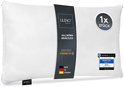 LILENO HOME Microfaser Kissen 40x60 cm [1er Set] bis 95 Grad waschbar mit Reißverschluss - Kopfkissen 40x60 cm als Kissen-Füllung für Bett oder als Deko-Kissen - Sofa-Kissen & Zier-Kissen