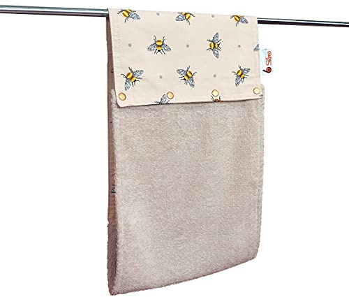 SiXsigma Sports Roller Hand Towels for Kitchen - Hard Wearing & Absorbent with Bee Design - Terry Hand Towels Cotton - 96x28cm Perfect Hand Towel and Bathroom for Everyday Use
