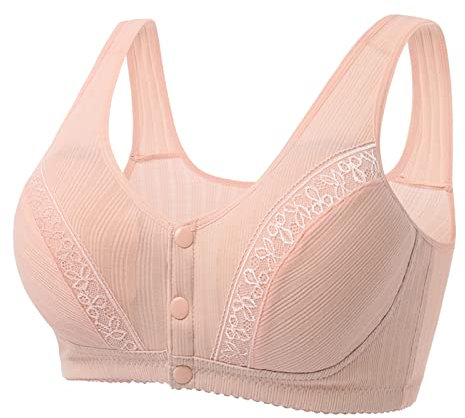 Reggiseno Taglie Forti Contenitivo Reggiseno con Ferretto di Grandi Dimensioni con Tracolla Regolabile per Coppa con Bottoni sul Davanti in Pizzo Sexy da Donna Costume Reggiseno A Fascia