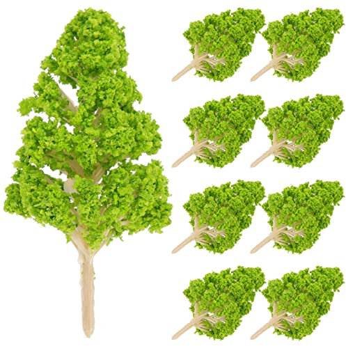 DECHOUS 10st Modellbaum Orangefarbene Pompons Mini-dioramen-bäume Aquarium-dekor Baumbaumodell Sandtisch Baumschmuck Puppenhaus Gartenverzierung Grün Süße Miniatur Baby Moos Eisendraht