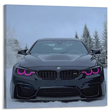 JUNNA Sportauto-Poster für BMW F82 M4 Super Car Racing Car Dekorative Malerei Leinwand Wand und Kunst Bild Familie Schlafzimmer Dekor 50 x 50 cm