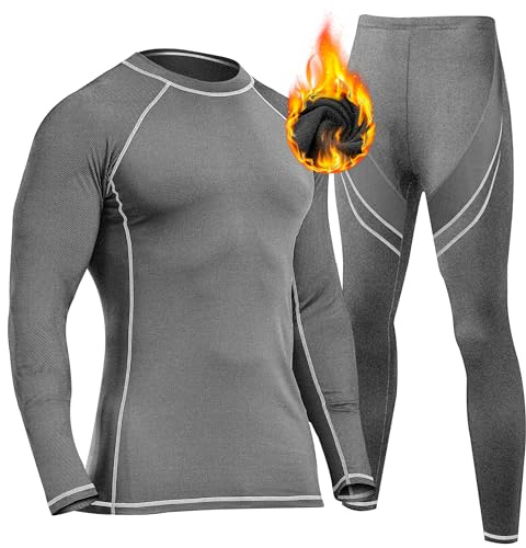 UNIQUEBELLA Thermo Unterwäsche Set, Funktionswäsche Herren Skiunterwäsche Winter Suit Ski Thermo-Unterwäsche Thermowäsche Unterhemd + Unterhose