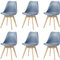 HJhomeheart Esszimmerstuhl 6er Set, Massivholzbeine, Abnehmbares Stuhlkissen, Küchenstuhl, Moderner Stuhl (Blau-6)