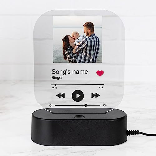 Wanapix | Lámpara Personalizada Canción | Placa Spotify Personalizable | Sin Pilas, Incluye cable USB | Luz LED Multicolor | Regalo Original |San Valentín | Rectangular