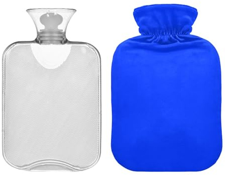 Wärmflaschen-Tasche mit Bezug, 2L Langlebiger Wärmbeutel für Menstruationsbeschwerden, Nacken- und Schulterschmerzlinderung, Bett Hand Füße Wärmer, Ultramarin