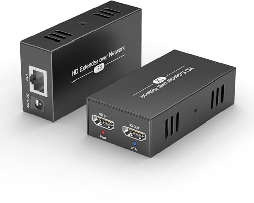 Steetek HDMI Extender Über IP, 150 m/492 ft 1080P Über Cat5e/6/7/8 Kabel, 1-zu-Mehrfach-Transport Mit Lokalem Loopout, EDID RJ45 Plug & Play
