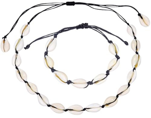 TNSRAY Gargantilla y Pulsera de Concha Marina para Playa - Set de 2 Piezas