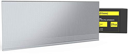 Mprove Heavy Duty 21 Gauge Nails Galvanized 2in (51mm) Electro-Galvanized Slight Head Pin Brad Nails [5,000 Nails]