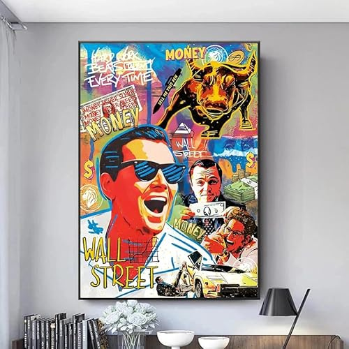 Amore Design The Wolf of Wall Street - 50 x 70 cm - Druck auf Leinwand - Bild