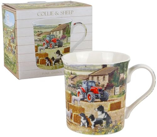 Lesser & Pavey Collie & Sheep Mug | Ceramic Coffee Mugs for Home or Work | Premium Design Mugs for All Occasions | Lovely Mug for Tea, Coffee & Hot Drinks - Macneil Studios