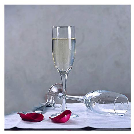 ruyi-1986 Flûtes à Champagne Ensemble de flûtes à Champagne en Cristal de 6 flûtes à Champagne Classiques à Pied Transparent, 190 ML, idée for Anniversaire, fête, Mariage. Coupes à Champagne