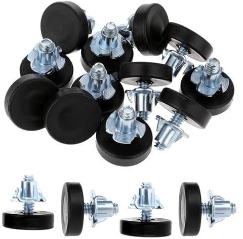PEOVLVN 1/4 InchThread Furniture Leveling Feet, 12 PCS Furniture Levelers Screw in Leveling Feet Adjustable Furniture Feet for Table Cabinets Cupboard Chairs Stool Desk Legs