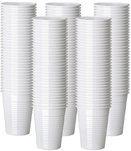 Tezraftaar® 2000 x Disposable Plastic Cups 7oz White Vending Drinking Cups Water Cooler Christmas Parties Catering Supply Weddings