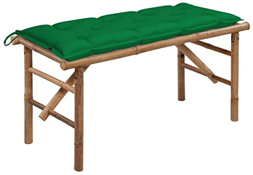 Sufrk Klappbare Gartenbank mit Auflage Gartenbank Sitzbank Klappbar Bank Garten Parkbank 118 cm Bambus - 3063869