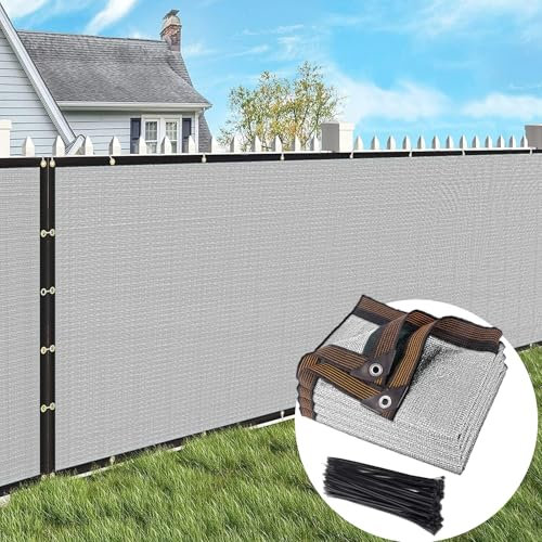 Gekufa Privacy Netting 2mx10m Garden Screening 130g/m² Fence Screening 90% HDPE Outdoor Shading Net UV-Resistant Tear-Resistant Windbreak Netting with Cable Ties, Grey