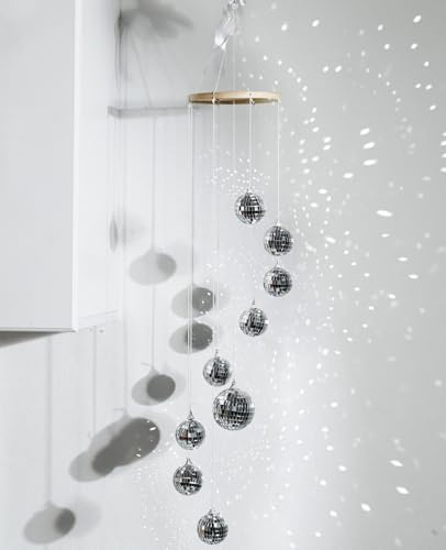 AceList Discokugel Dekor Sonnenfänger Hängende Spirale Spinner 89,9 cm Handgefertigtes Spiral-Design mit großen Discokugeln für Fenster Home Party Hochzeit Geburtstag Dekoration, Innenbereich