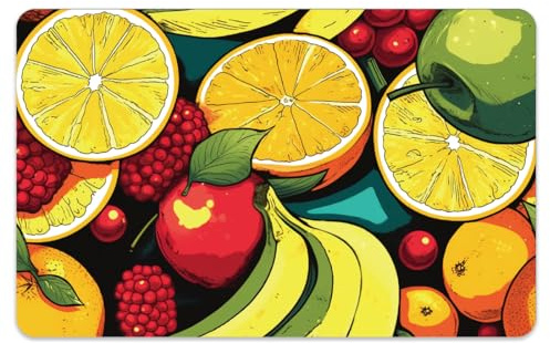 Peacoblue Kreditkarten Aufkleber,4 Stück Pop Art Früchte Kartensticker | Wasserfeste Schutzfolie für Kreditkarten, EC Karten und Transportkarten, Kratzfeste Dekoraufkleber mit 4 Designs