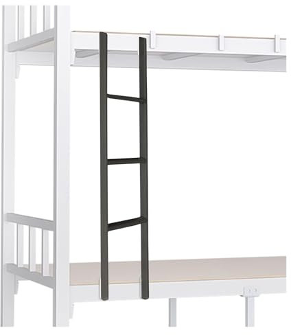 Scaletta letto a castello, Scala a castello in metallo con 3 o 4 gradini, ripiano/scala for letto singolo for camper con ganci regolabili(Black,1.16m (45))