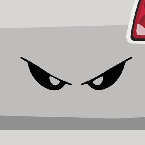 Aufkleber - Augen böse Blick JDM Angry - Sticker, Folienaukleber für Auto, Motorrad, Fahrrad, Laptop, LKW (15x4,5cm | Weiß)