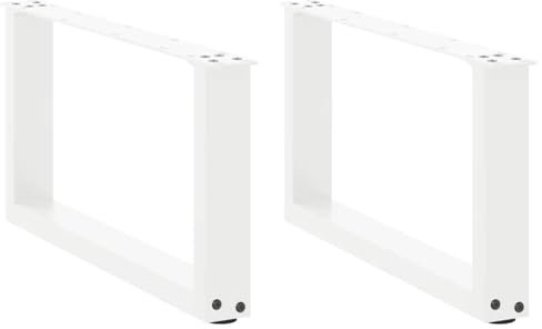 vidaXL Couchtischbeine U-Form 2 Stk. Weiß 70x(30-31) cm Stahl, Tischbein, Tischbein Metall, Esstischbein, Möbelbein, Schreibtischbein