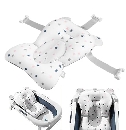 Coussin De Bain Bebe, Pour Baignoire Bébé Matelas Oreiller Chaise 0-12 Mois Support Tapis Sièges, Siège De Baignoire Nouveau-né Coussin Avec Boucles Et 3 Courroies De Sécurité