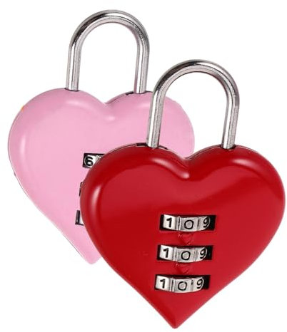 SOPOTUTU 2 Stück Liebe Passwortsperre sicherheitsschloss Passwort Schloss Schmuckkästchenschloss Code süßes Schließfachschloss herzförmiges Schloss Valentinstag sperren Zinklegierung