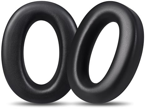 Joghaw Replacement Ear Pads for Headphones - Compatible for Sony MDR-1000x/WH-1000xm2 | Premium Protein Leather Cushions with Soft Memory Foam for Comfort - Black