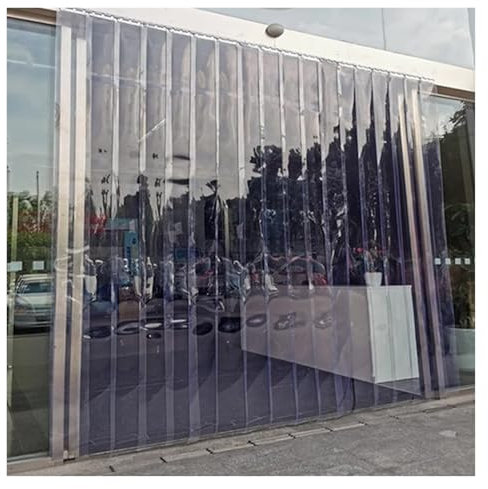 Cortina de Puerta de PVC Transparente Impermeable - Kit de persianas de Tiras antimosquitos para hogar y Cocina - Mosquitera de plástico de fácil instalación - Solución de Barrera (Transparente 1,2 x