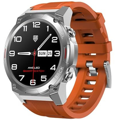 ILESTDG Gard Pro Ultra 4+ - Montre Connectée Intelligente Bluetooth avec Appels, Écran 1.43 AMOLED, Surveillance SpO2 et Fréquence Cardiaque, IP68 Étanche (Orange)