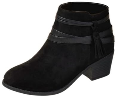 Générique Bottines Confort Femme Décontracté Et Élégant Plate Souple Imperméable Bottine Hiver Femme Chaudes Extérieur Boots Petit Talon Rapide Enfiler Chaussures Bottines