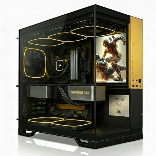Desktop Computer - Premium District 9 Series from Limited Edition™ - Ryzen CPU - DDR5 RAM - 1TB NVME SSD - VR Ready Gaming - Professional Use (RTX 5070 12GB - Uprising, 32GB RAM - 7800X3D CPU)
